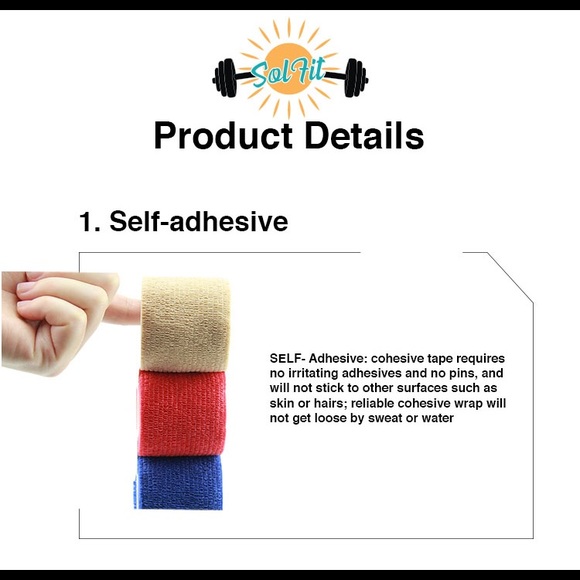 Self adherent Tape.Bandage tape.Weightlifting tape - Picture 3 of 6